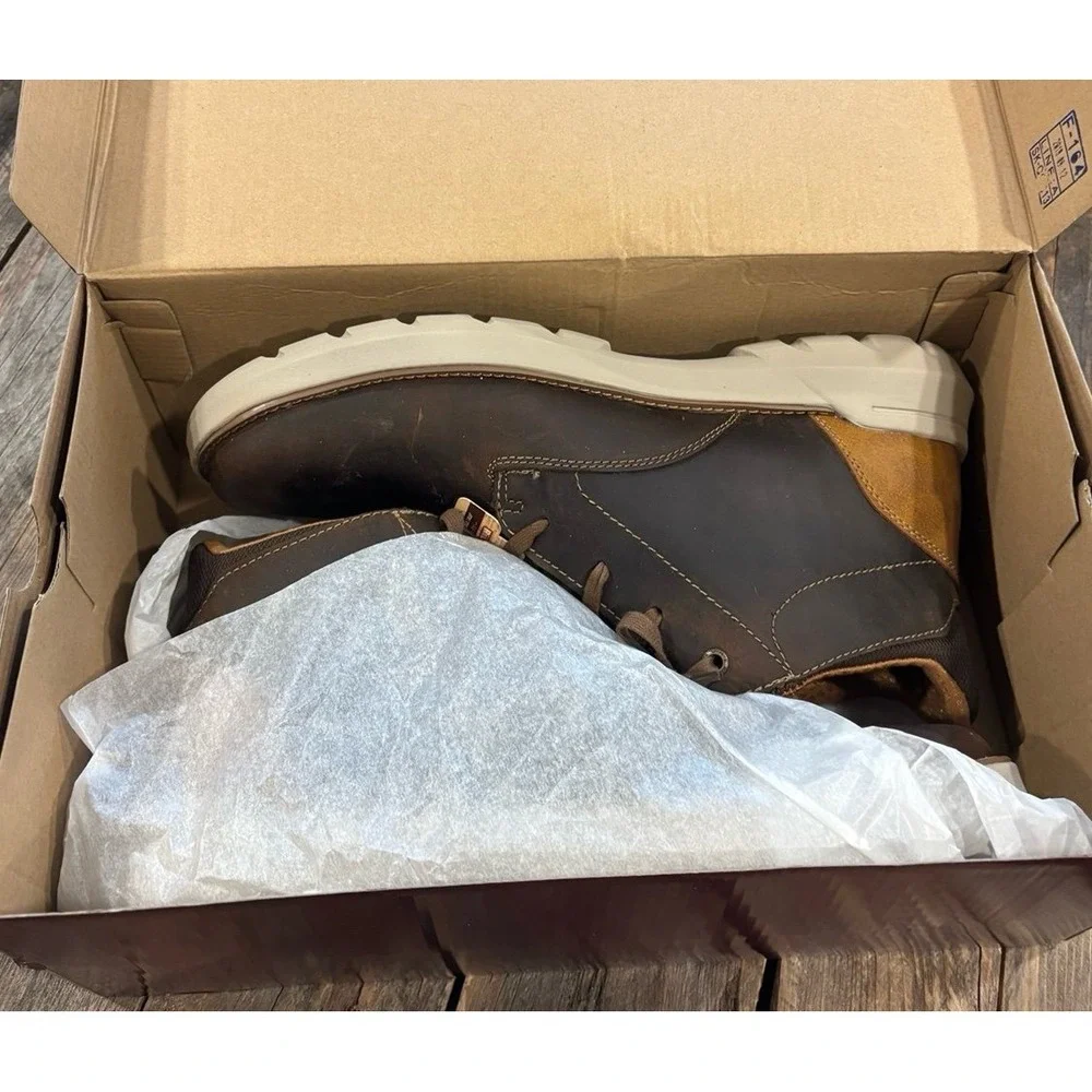 Skechers Mens Doveno Molens Dark Brown Leather Boots 66237/CDB Size 12‎ NEW